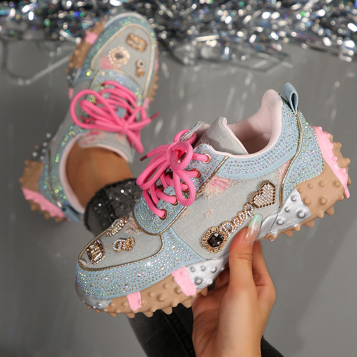 Women's Fashion Rhinestone Sparkling Sneakers