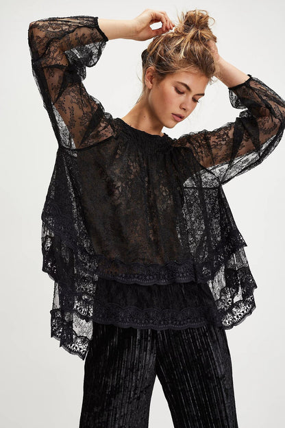 Ethereal Lace Off-Shoulder Top