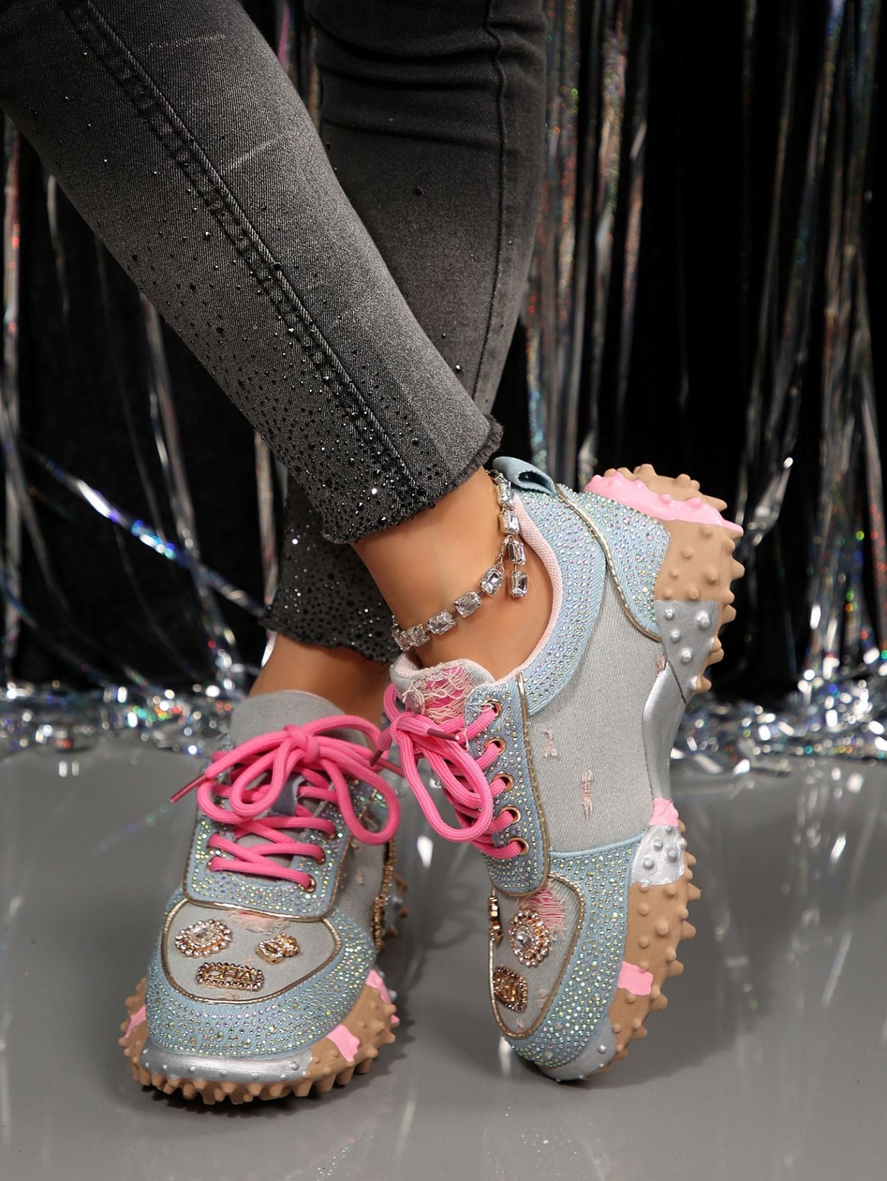 Women's Fashion Rhinestone Sparkling Sneakers