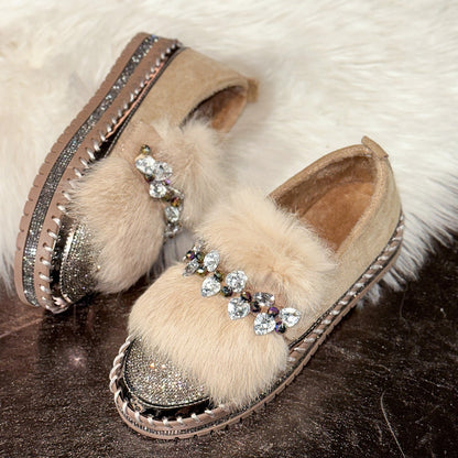 Women's Rhinestone Plush Sparkly Shoes