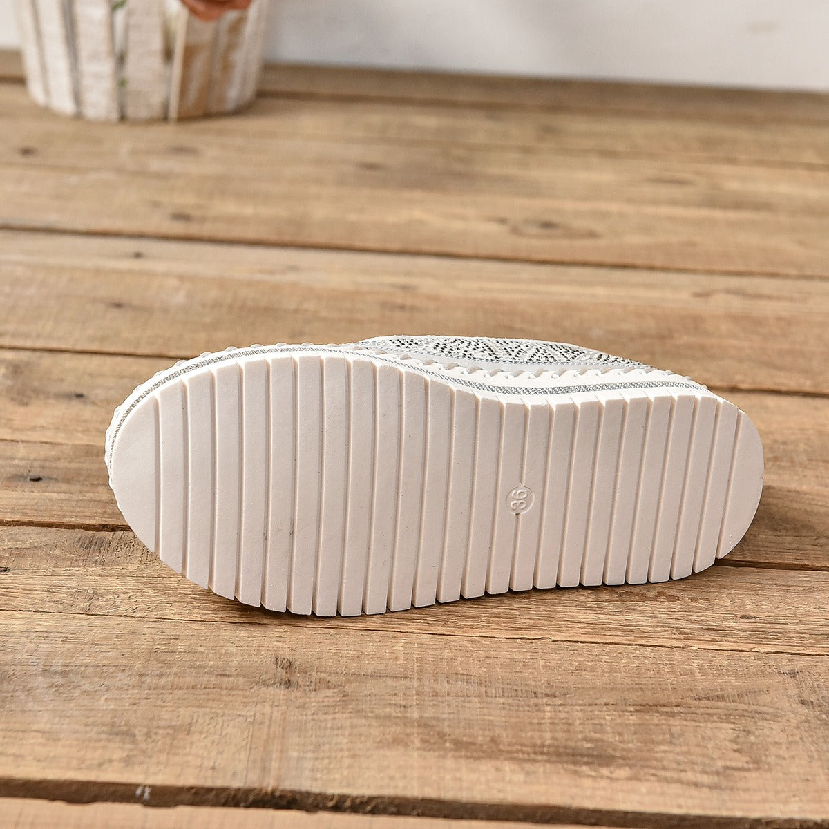 Rhinestones And Thick Platform Versatile Flat Loafers