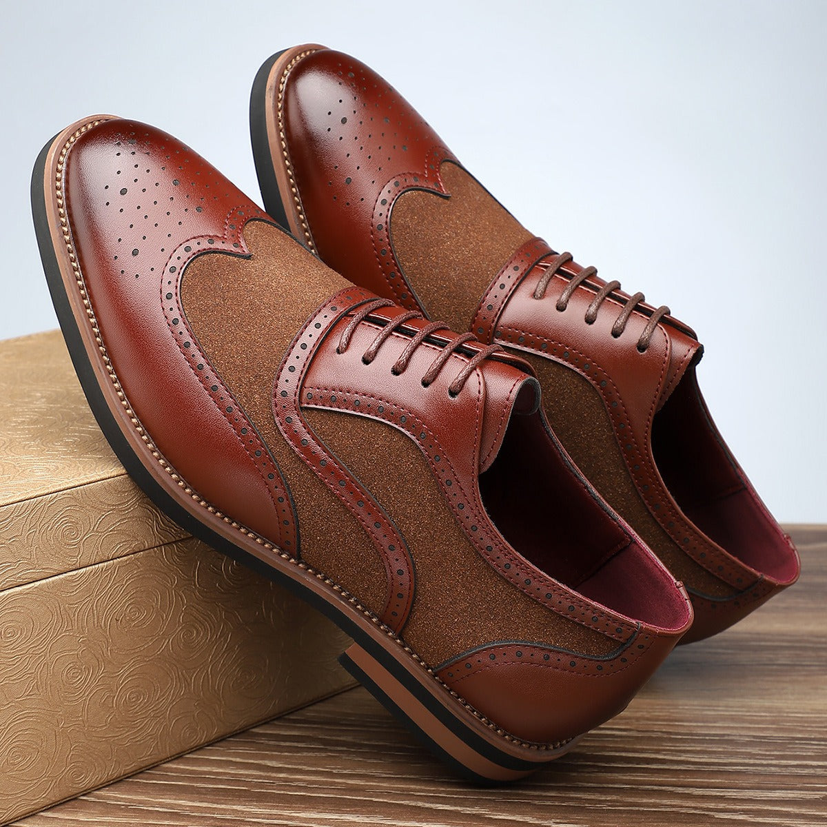 Carved Oxford comfortable breathable shoes - Bellkmart