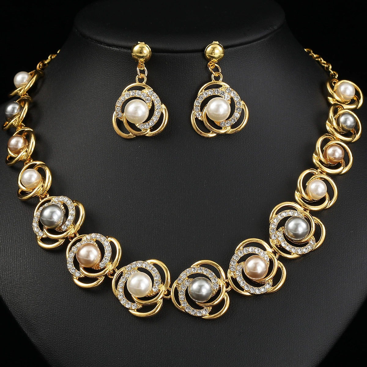 Lunar Orbit Pearl Necklace & Earring Set