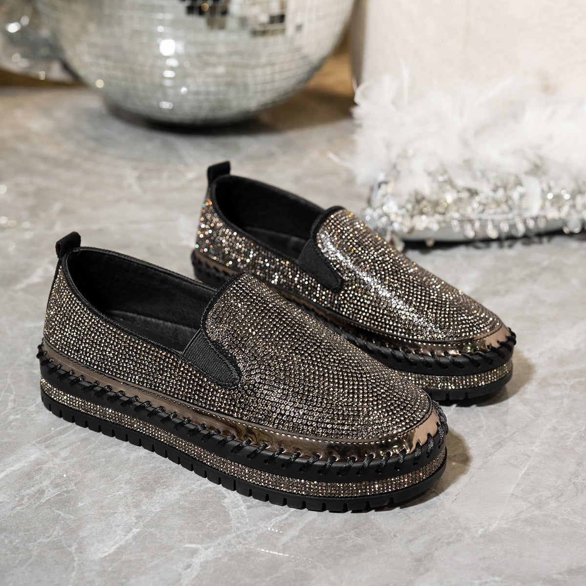 Women's Rhinestone Casual Sparkly Shoes