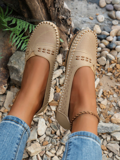 Off-White women's stitched laser-cut flat loafers