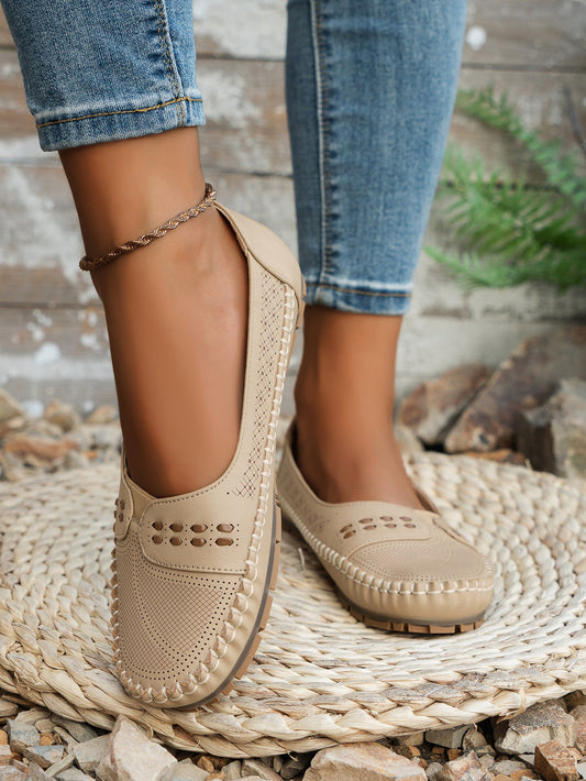 Off-White women's stitched laser-cut flat loafers