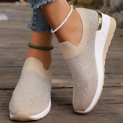 Light Luxury Shiny Slip-On Airy Casual Shoes