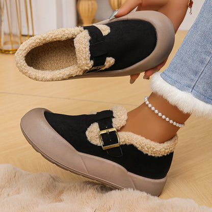 Retro lightweight fleece-lined ankle boots