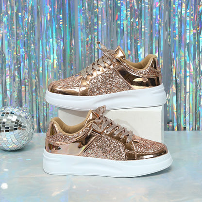 Lace-up Casual Sparkly Sneakers
