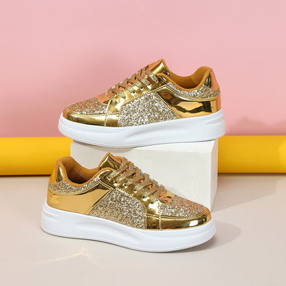Lace-up Casual Sparkly Sneakers