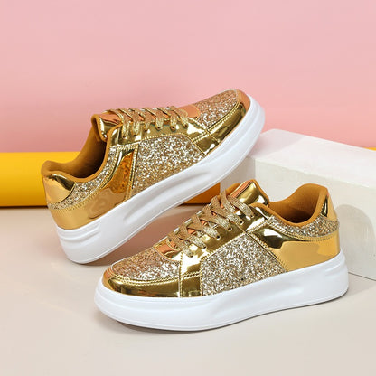 Lace-up Casual Sparkly Sneakers