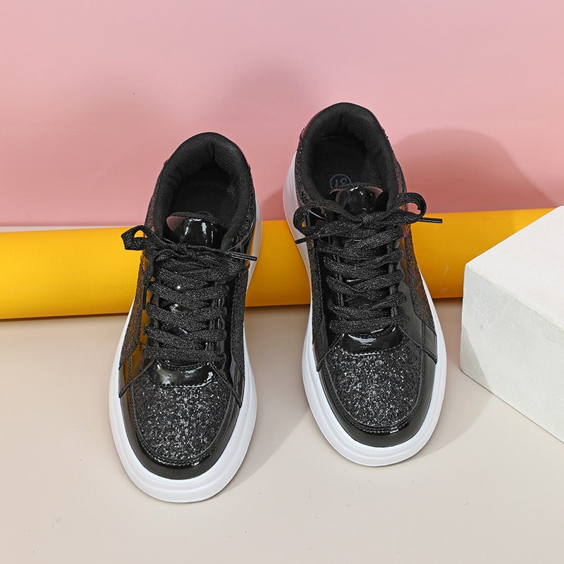 Lace-up Casual Sparkly Sneakers