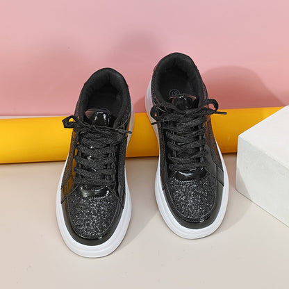 Lace-up Casual Sparkly Sneakers