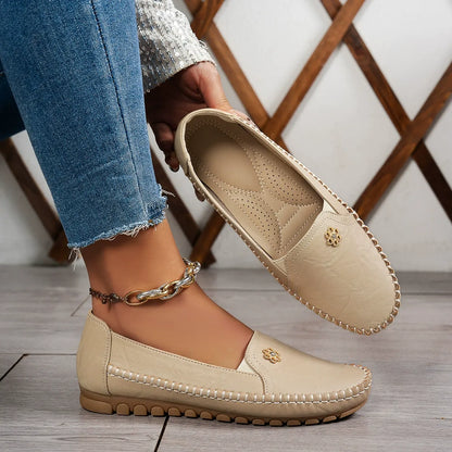 Women's Solid Color Flat Slip On Loafers