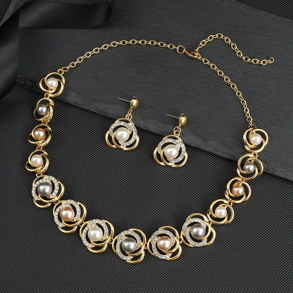 Lunar Orbit Pearl Necklace & Earring Set