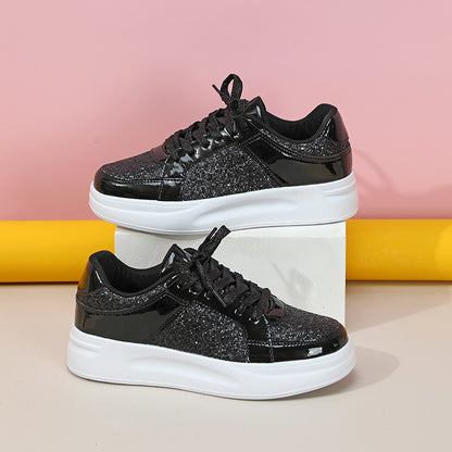 Lace-up Casual Sparkly Sneakers