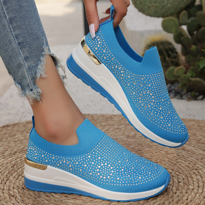 Light Luxury Shiny Slip-On Airy Casual Shoes