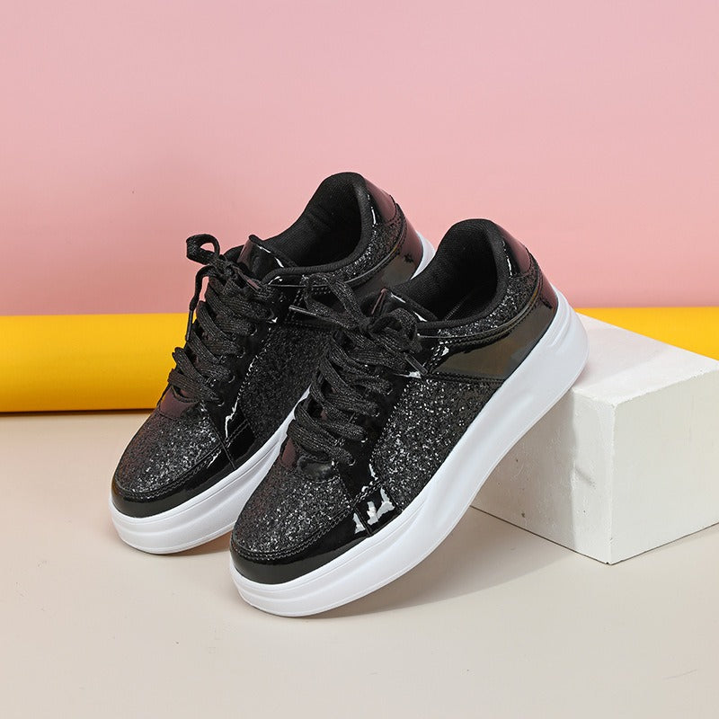 Lace-up Casual Sparkly Sneakers