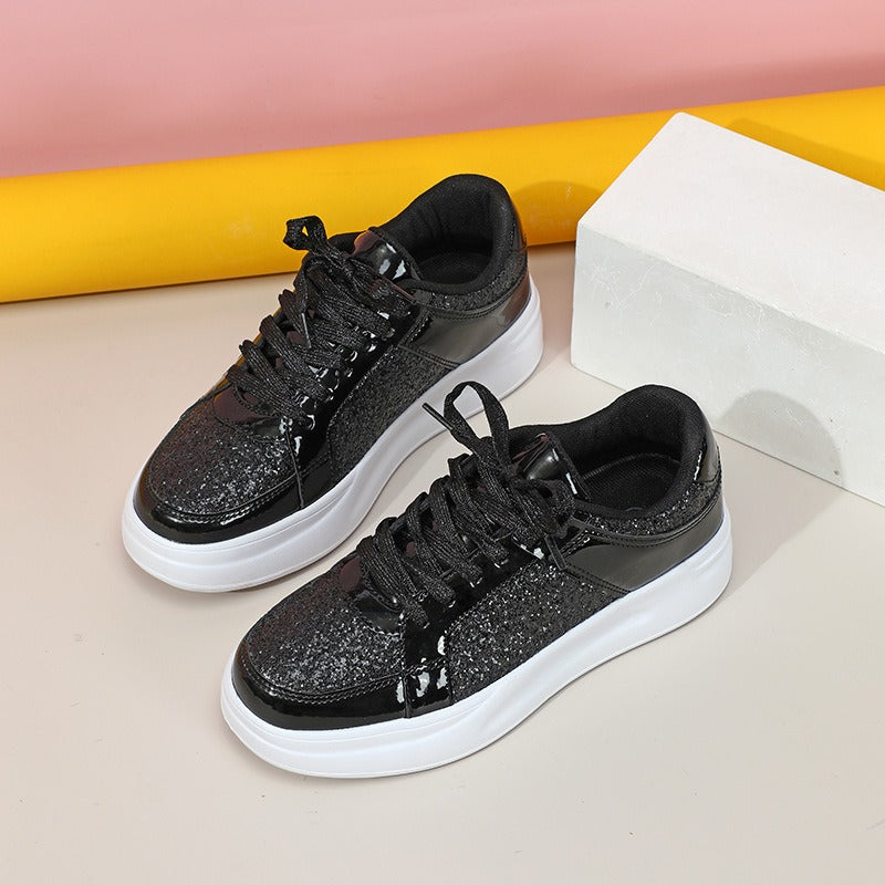 Lace-up Casual Sparkly Sneakers