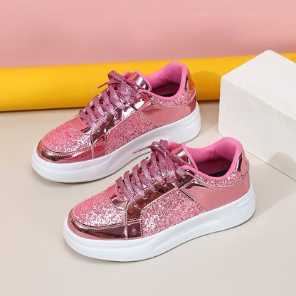 Lace-up Casual Sparkly Sneakers