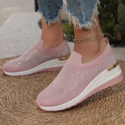 Light Luxury Shiny Slip-On Airy Casual Shoes