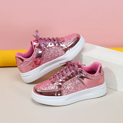 Lace-up Casual Sparkly Sneakers