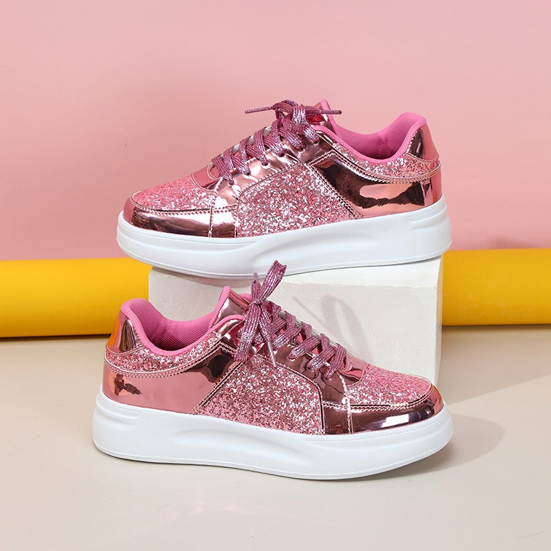 Lace-up Casual Sparkly Sneakers