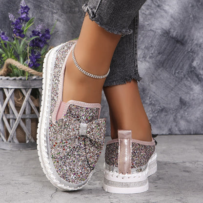 Women's Rhinestone Slip-On Sparkly Loafers