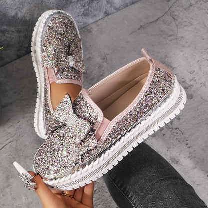 Women's Rhinestone Slip-On Sparkly Loafers