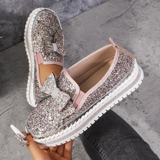 Women's Rhinestone Slip-On Sparkly Loafers