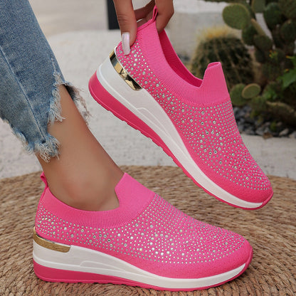 Light Luxury Shiny Slip-On Airy Casual Shoes