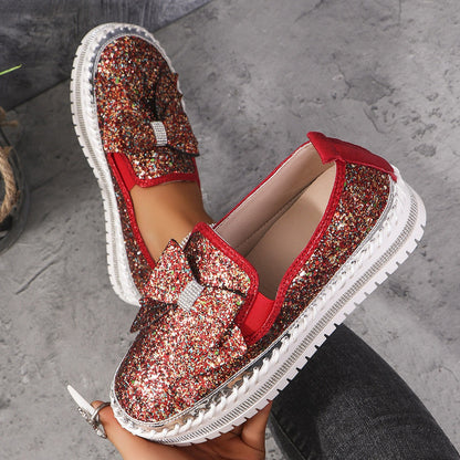 Women's Rhinestone Slip-On Sparkly Loafers