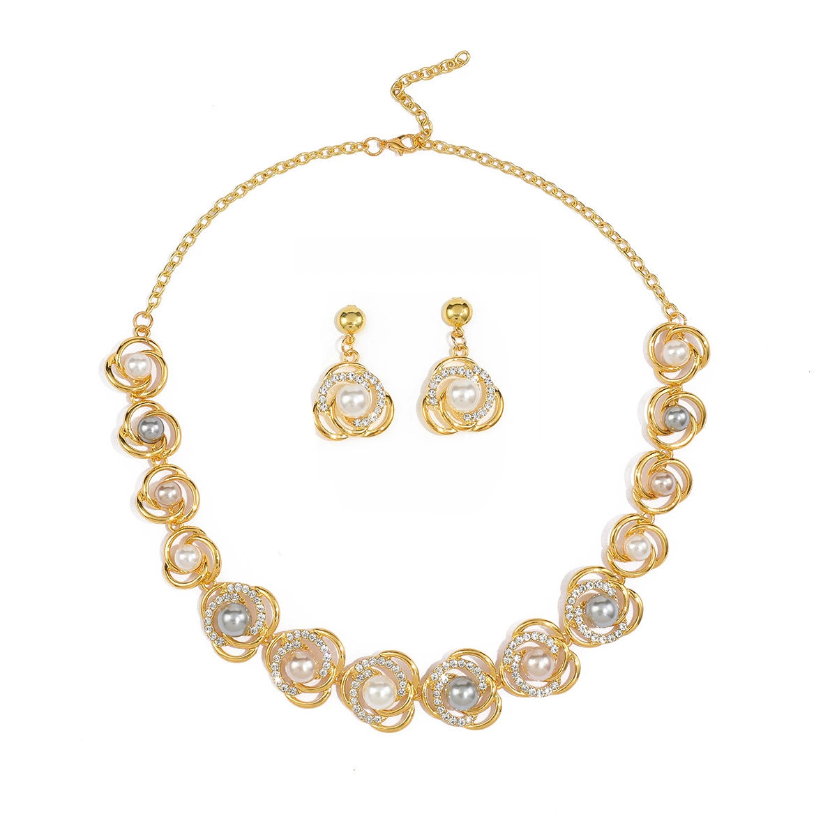 Lunar Orbit Pearl Necklace & Earring Set