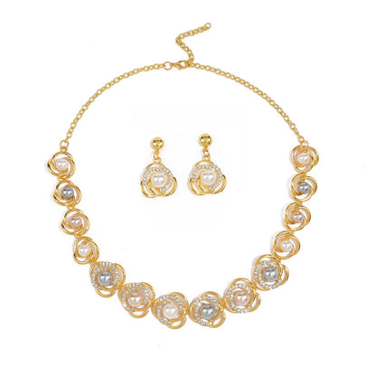 Lunar Orbit Pearl Necklace & Earring Set