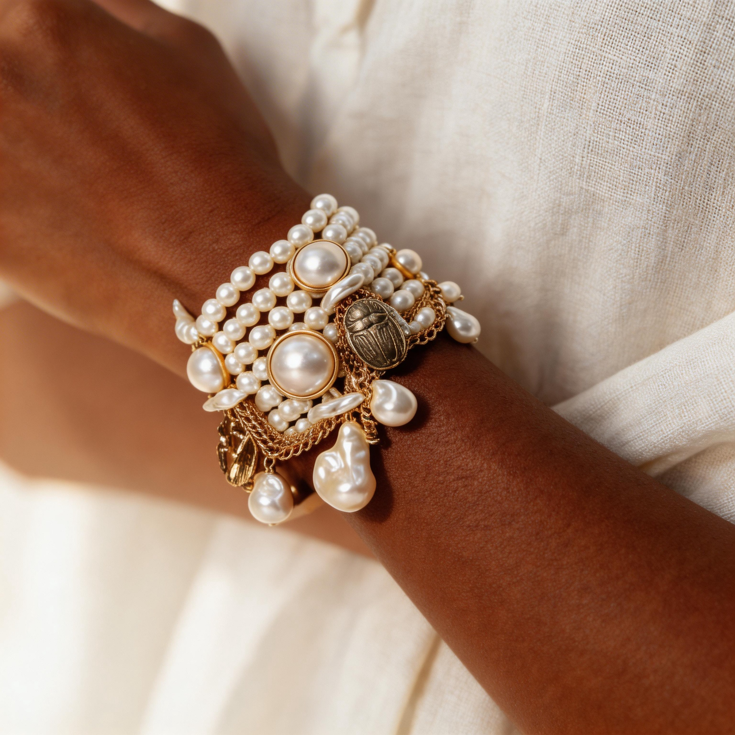 Pearl Tapestry: The Ocean’s Embrace Cuff