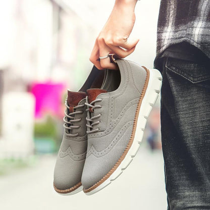 Bellkmart Autumn Comfy breathable Orthopedic Oxford Sneakers For Wide Feet - Khaki - Bellkmart