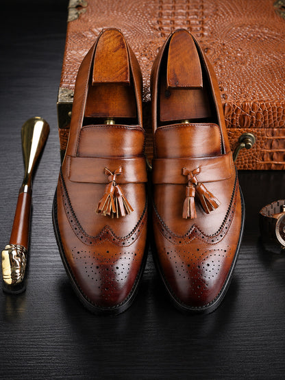 Men's brogue tassel loafers – product view 1
