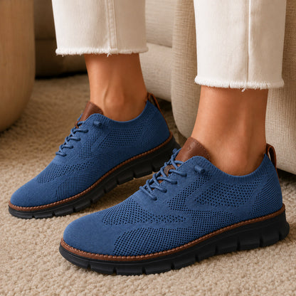 Suprclark women's blue breathable knit walking shoes product view 052