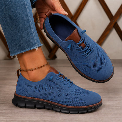 Suprclark women's blue breathable knit walking shoes product view 053