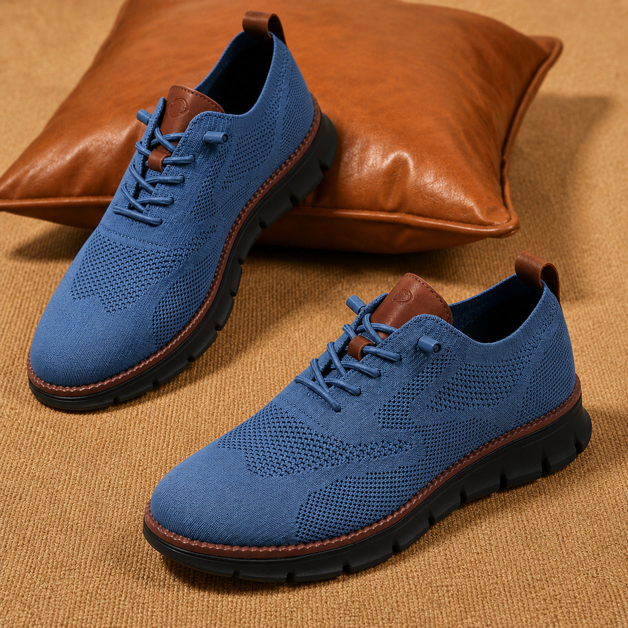 Suprclark women's blue breathable knit walking shoes product view 054