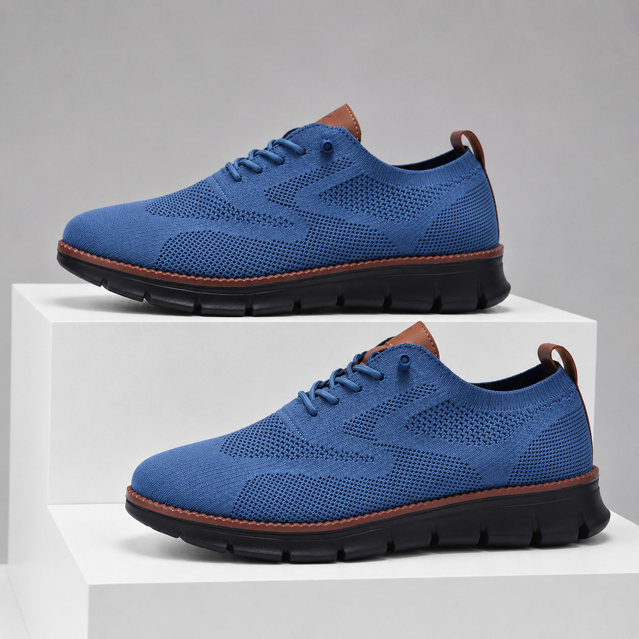 Suprclark women's blue breathable knit walking shoes product view 055