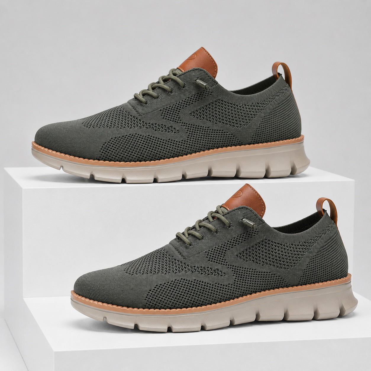 Suprclark women's olive green breathable knit walking shoes product view 032