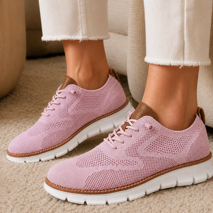 Suprclark women's pink breathable knit walking shoes product view 007