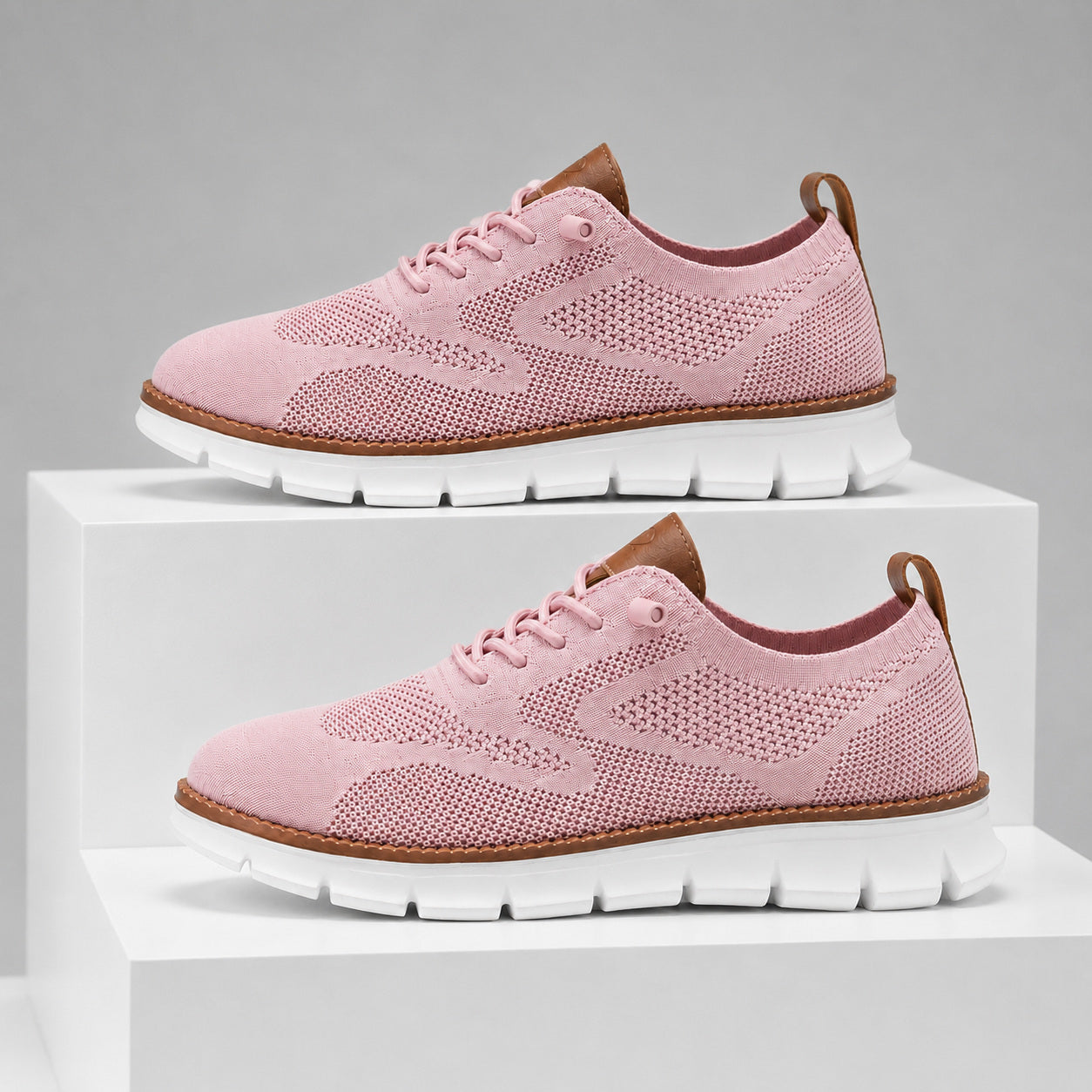 Suprclark women's pink breathable knit walking shoes product view 009