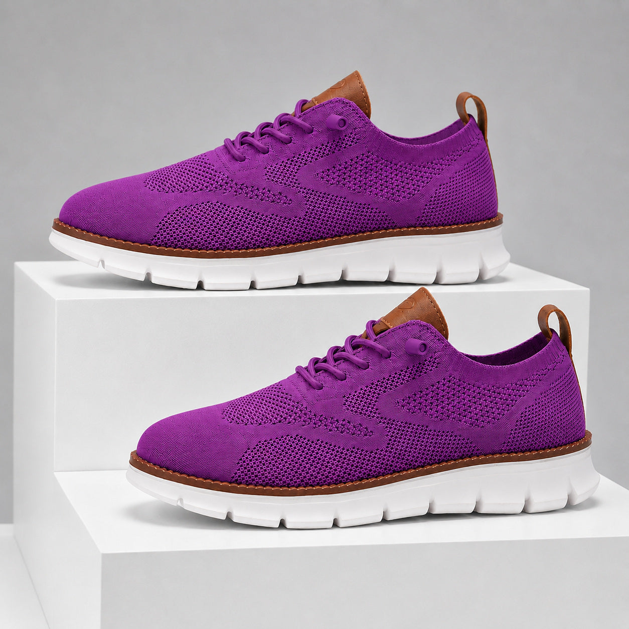 Suprclark women's purple breathable knit walking shoes product view 014