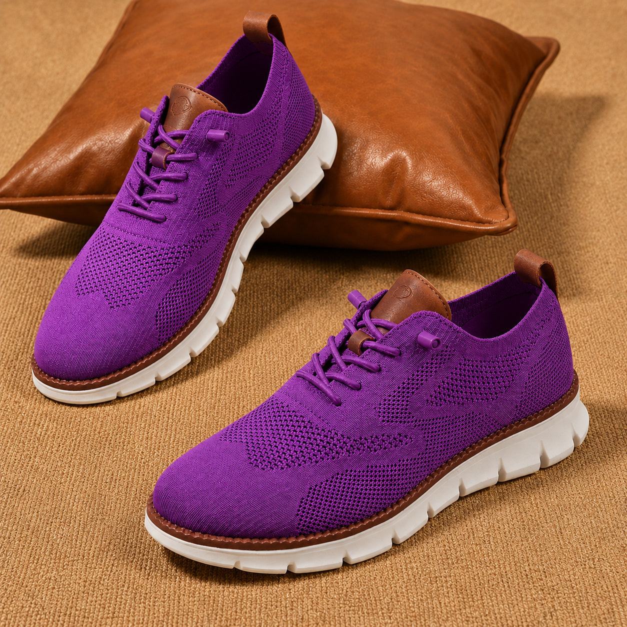 Suprclark women's purple breathable knit walking shoes product view 015
