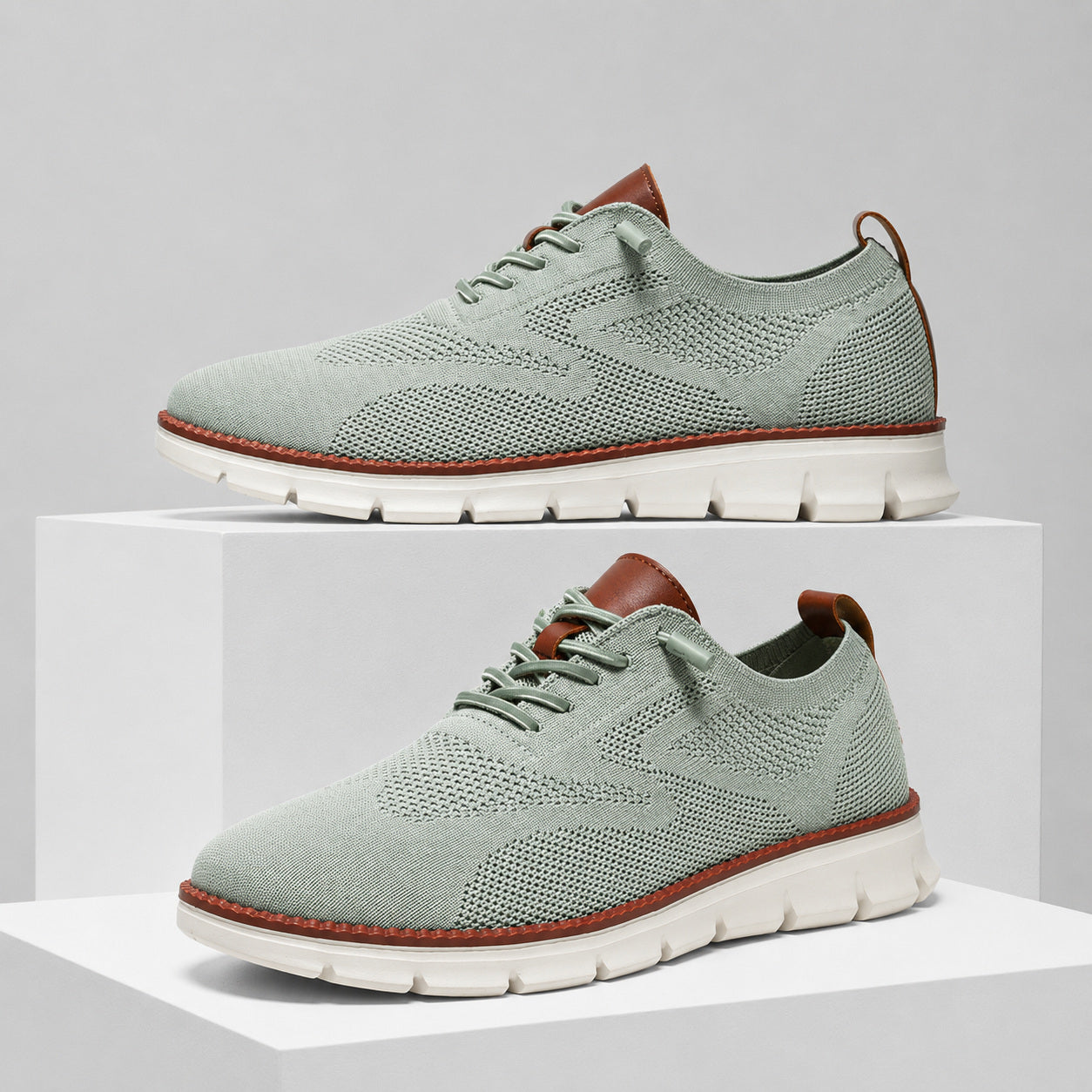 Suprclark women's sage green breathable knit walking shoes product view 043