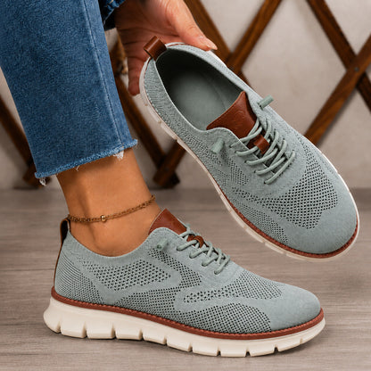 Suprclark women's sage green breathable knit walking shoes product view 044