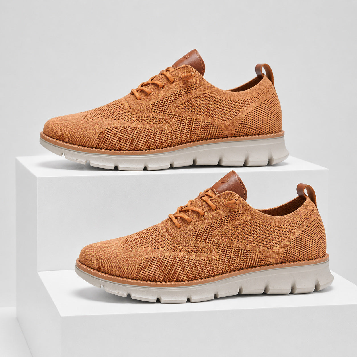 Suprclark women's tan breathable knit walking shoes product view 027