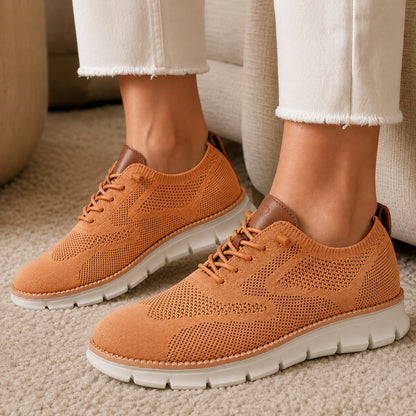 Suprclark women's tan breathable knit walking shoes product view 029